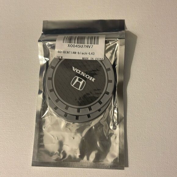 Honda car cup Coasters in black and gray. Set of 2 NWT - Picture 7 of 7